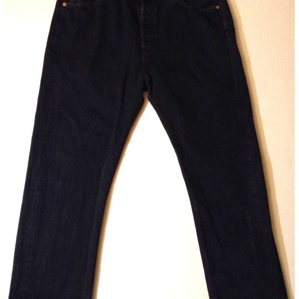 VTG Levis 501 Jeans Men 36x34 Black Button Fly Y2… - image 3