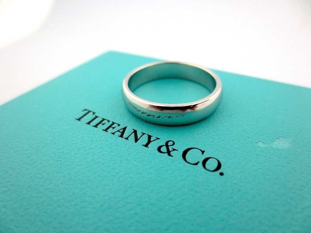 Tiffany & Co. Platinum Classic Lucida Wedding Ban… - image 1