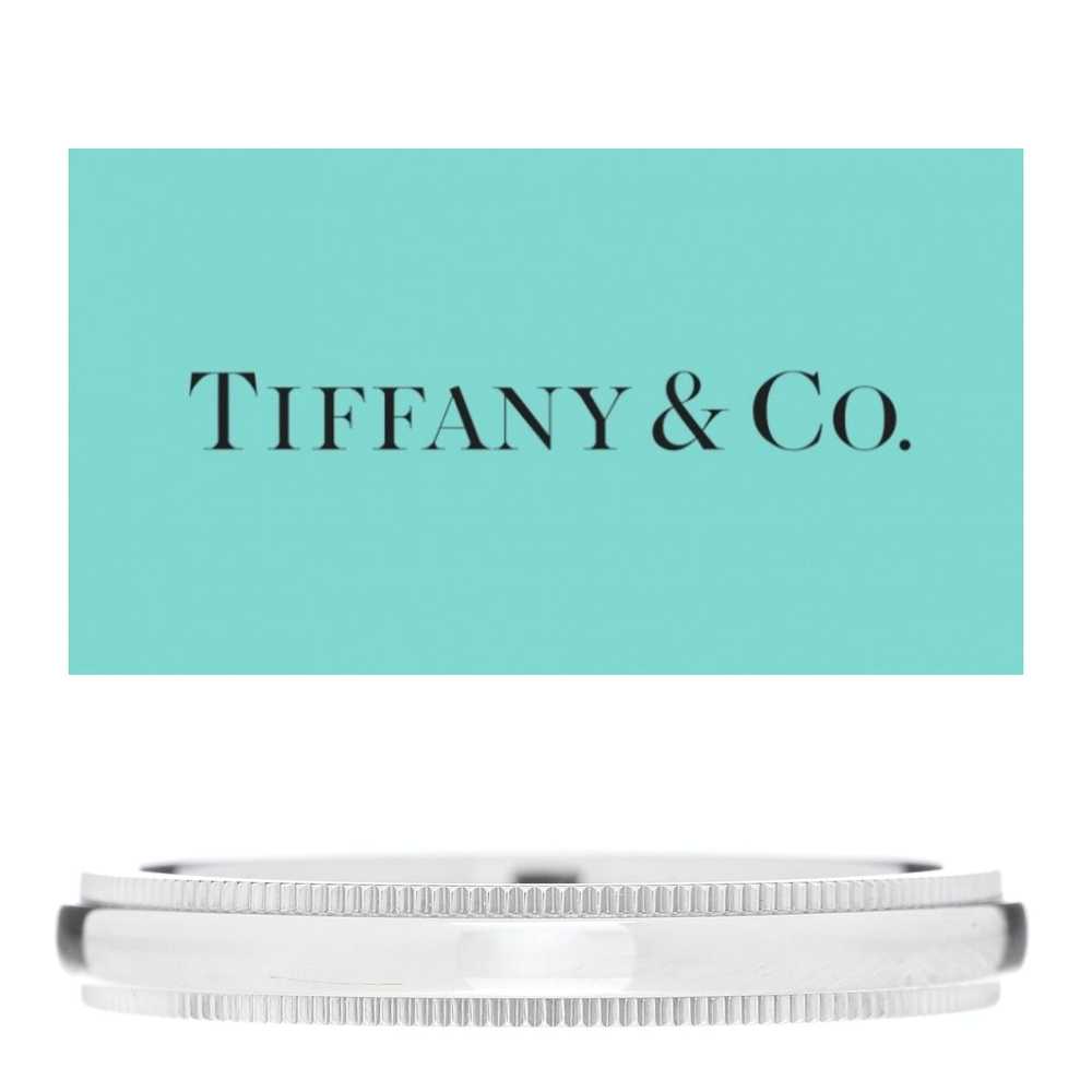 Tiffany & Co. Platinum Classic Double Milgrain We… - image 1