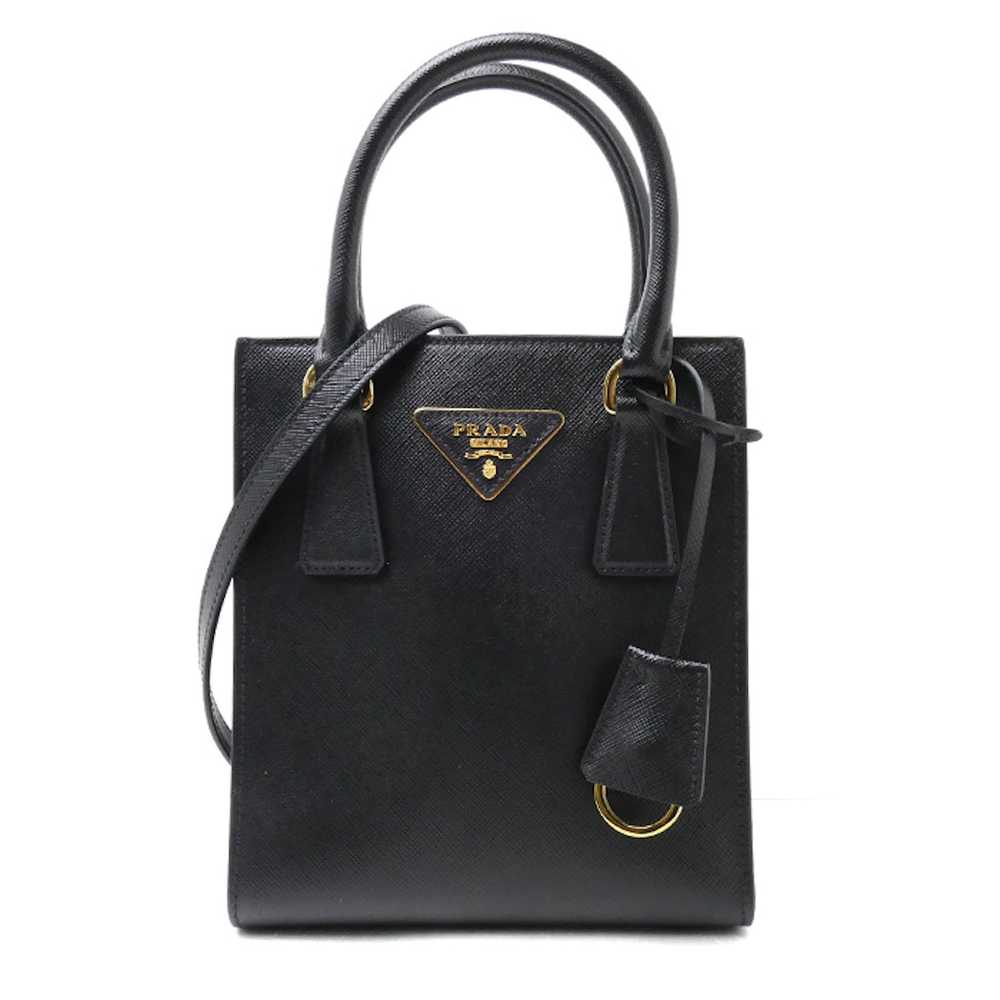 Prada Prada Saffiano Luxe 2way Shoulder Bag Black… - image 1