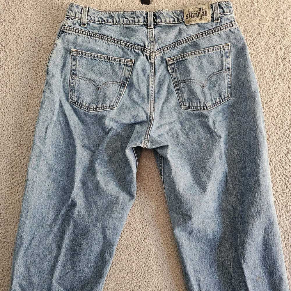Vintage Levis Jeans Mens Size 38x32 Blue Silver T… - image 3