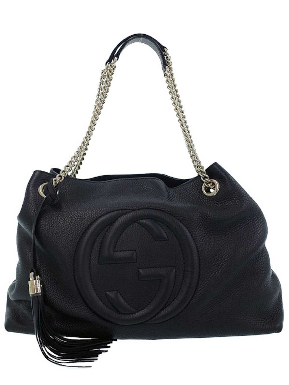 Gucci Gucci Leather Soho Chain Shoulder Bag Black - image 1