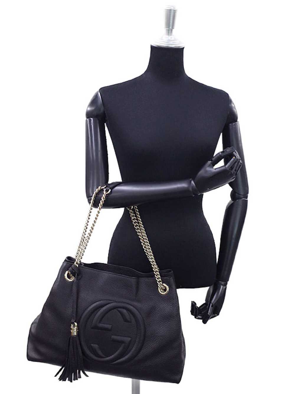 Gucci Gucci Leather Soho Chain Shoulder Bag Black - image 9