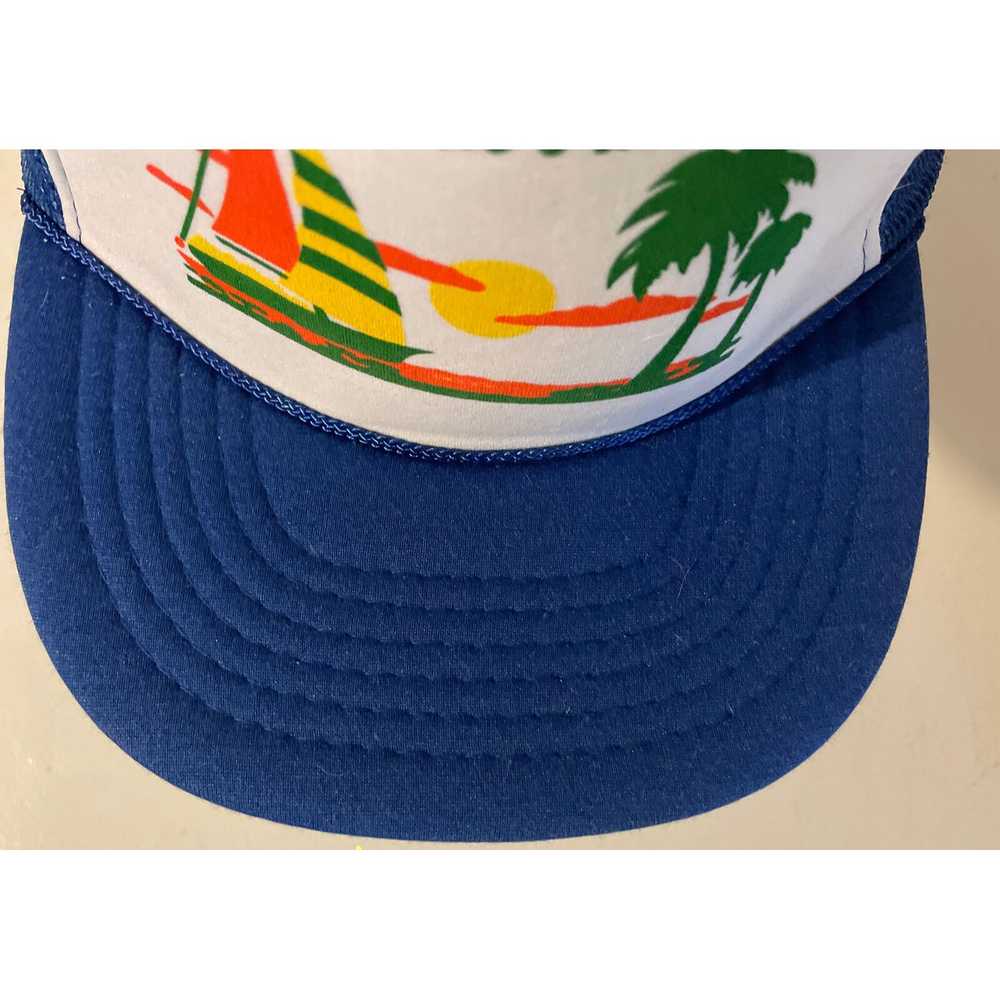 Vintage Vintage Puerto Rico Blue Trucker Hat Rope… - image 4