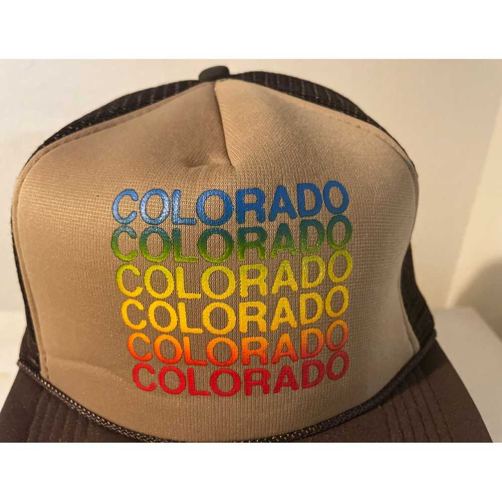 Vintage Vintage Colorado Mesh Trucker Hat Rainbow… - image 2