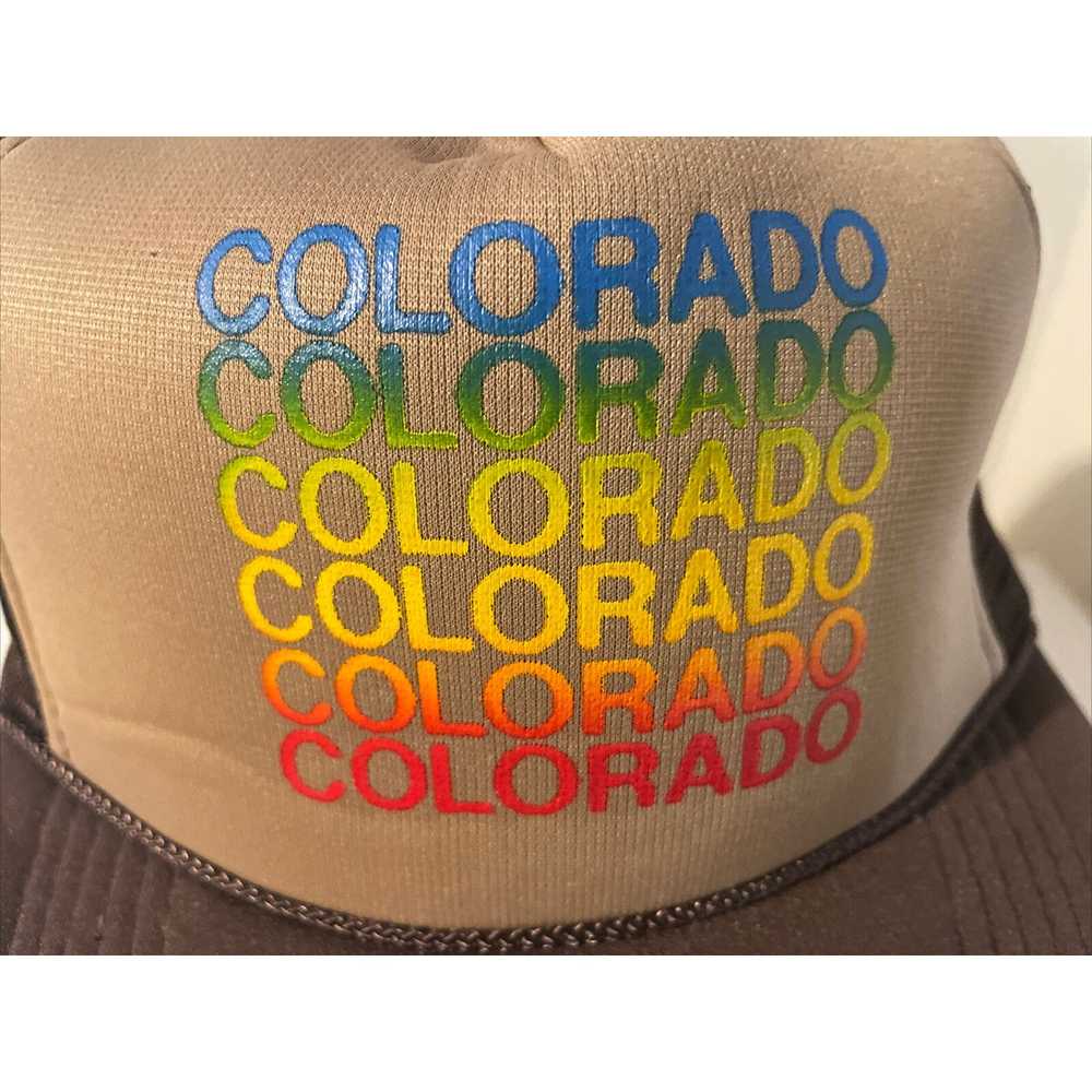 Vintage Vintage Colorado Mesh Trucker Hat Rainbow… - image 3