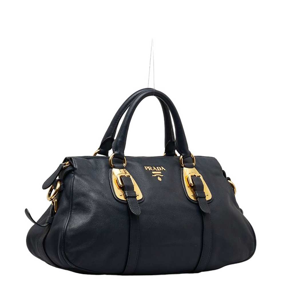 Prada Prada Leather Shoulder Bag Black - image 2