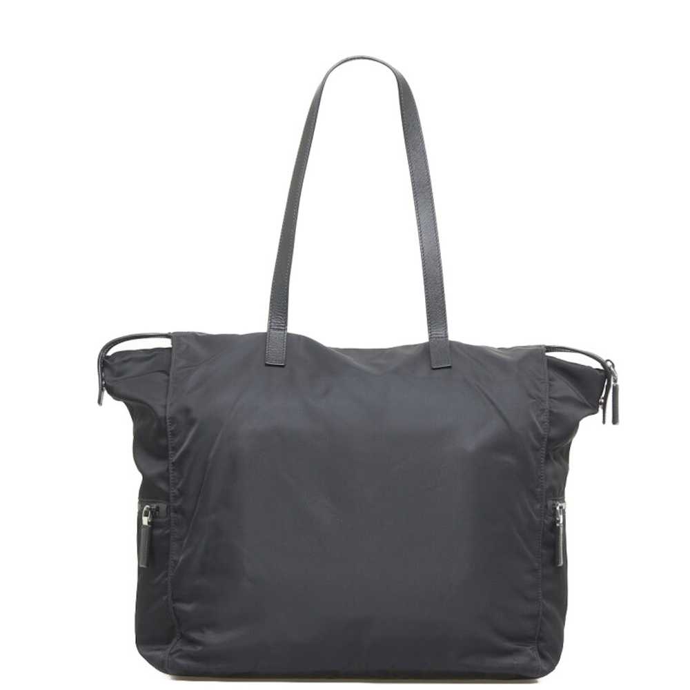 Prada Prada Tote Bag Handbag Black Nylon Leather - image 3