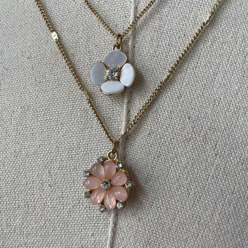 Other Lauren Conrad 2 Layer Necklace Pink White G… - image 2