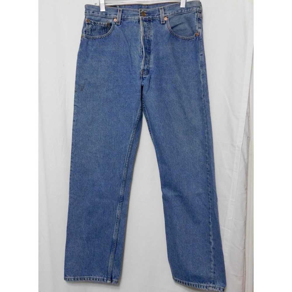 Levis 501 Vintage Button Fly Blue Jeans Straight … - image 3
