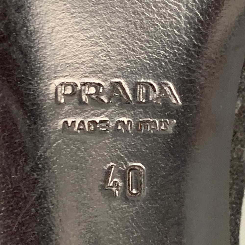 Prada Black Silk Suede Platform Sandals - image 8