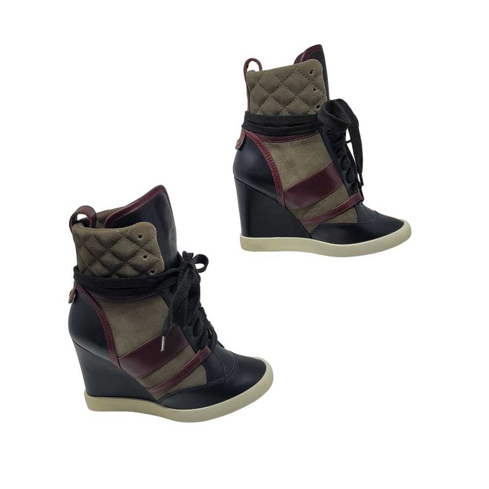 Chloe Chloe Leather Quilted Suede Wedge Sneaker 3… - image 6