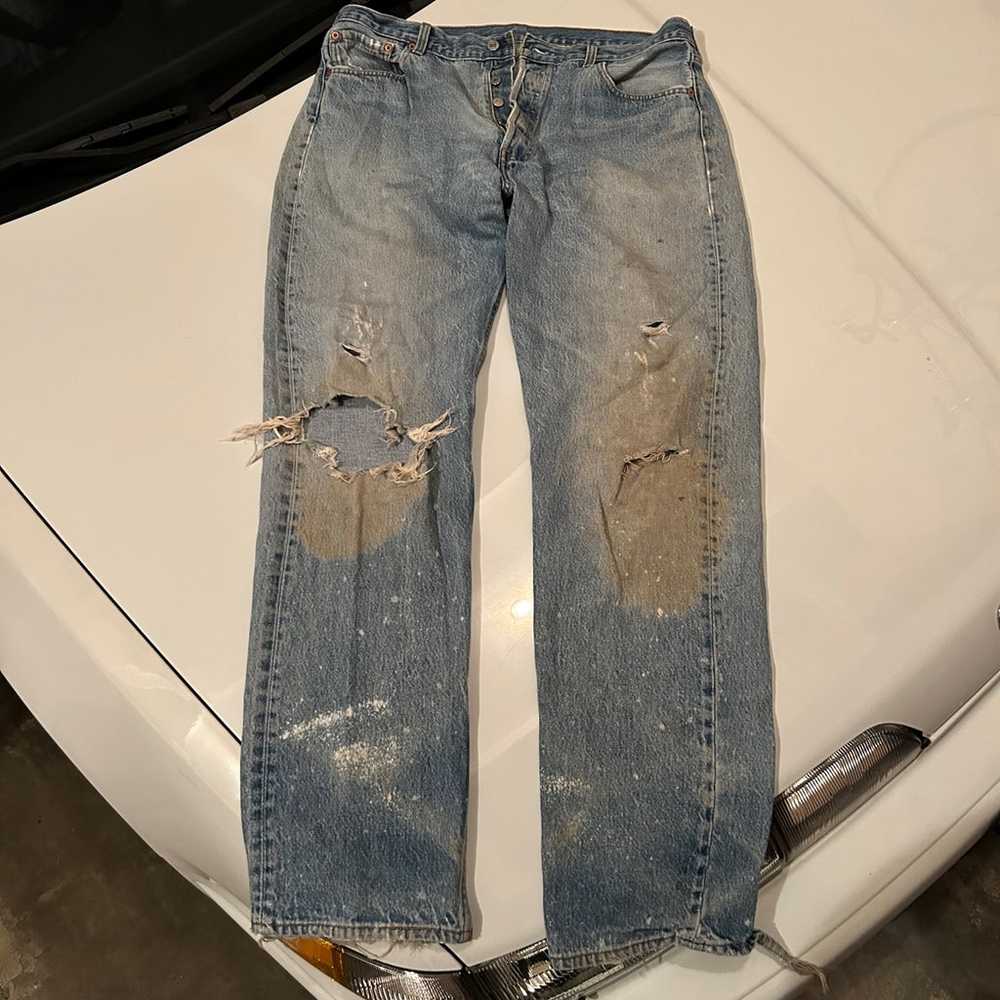 Levi’s 501 Distressed Vintage Denim Jeans - image 1