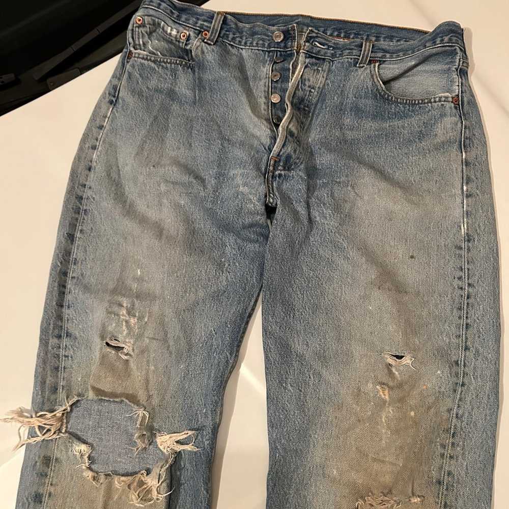 Levi’s 501 Distressed Vintage Denim Jeans - image 2