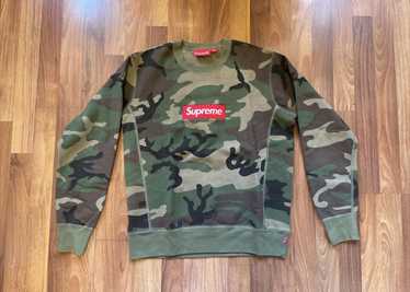 Camo box sale logo crewneck