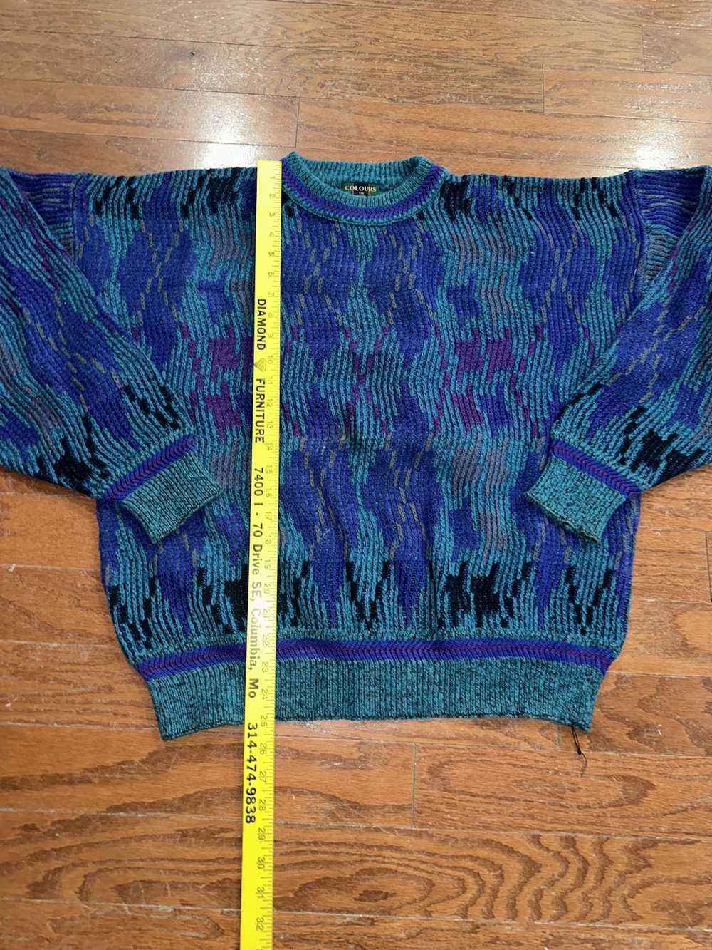Colours × Vintage Crazy cool sweater retro. 1980s… - image 2