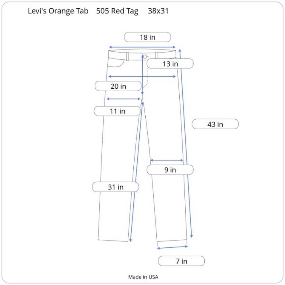 Vintage Levi's 505 USA Orange Tab Jeans - image 4