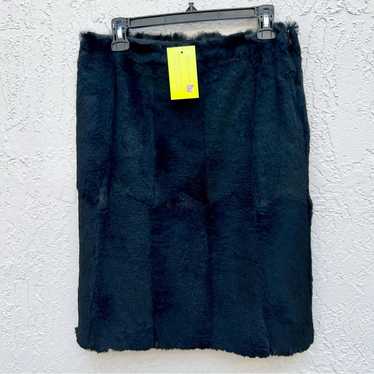 Fendi FENDI fur black midi length skirt size 10