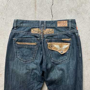 Vintage Robin jeans leather studded denim - image 1