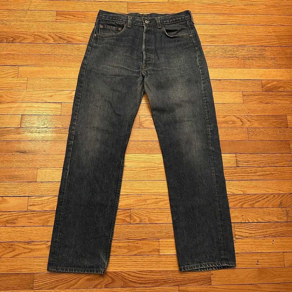 Vintage 80s Levi’s 501 Blue Denim Jeans Size 34x3… - image 1