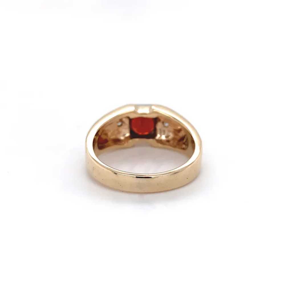 14K Yellow Gold 1.57 carat Garnet & Diamond Ring - image 5