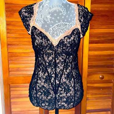 XOXO vintage lace corset boned blouse - image 1