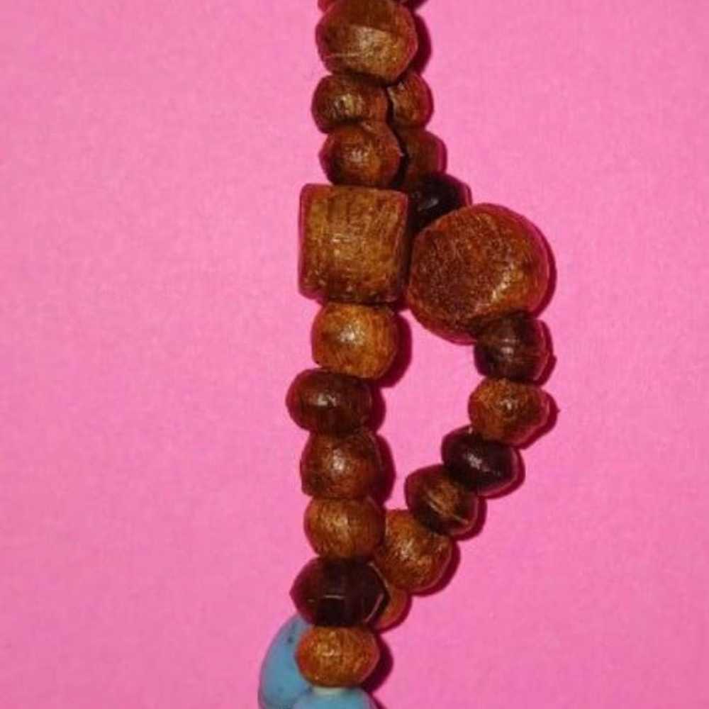 Vintage Wood Beaded Necklace - image 2