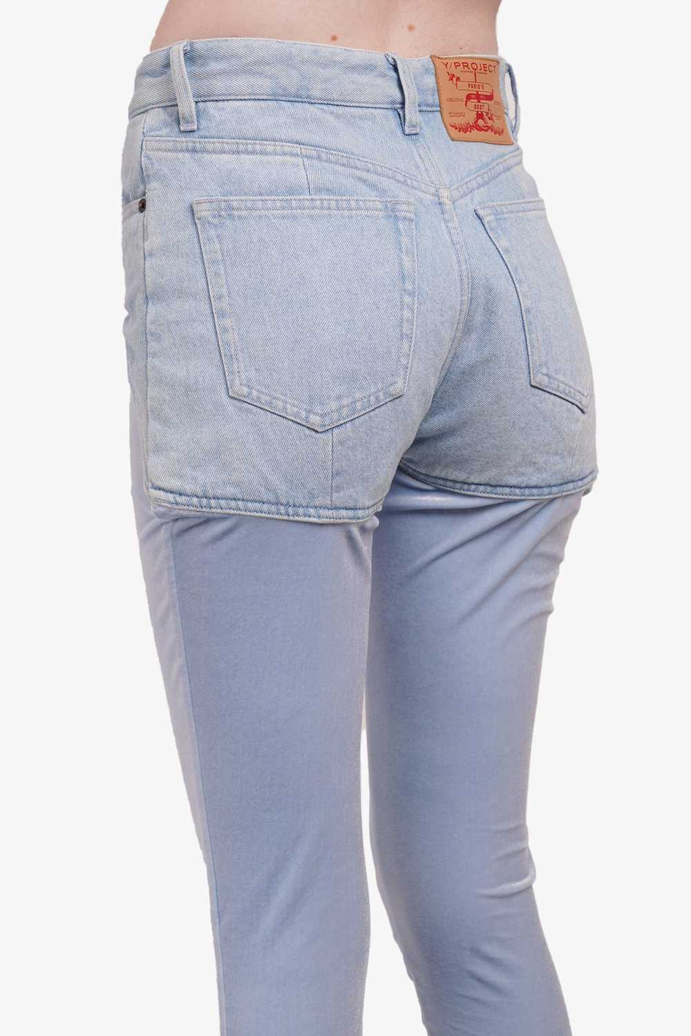 Y Project Blue Denim/Velvet Stirrup Pants Size S - image 5