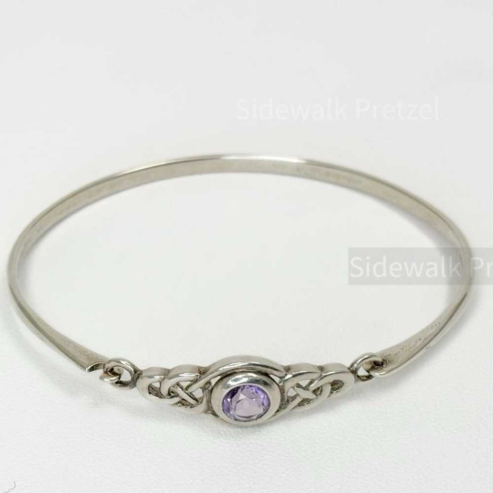 Sterling Silver + Amethyst Celtic Knot Bracelet - image 2