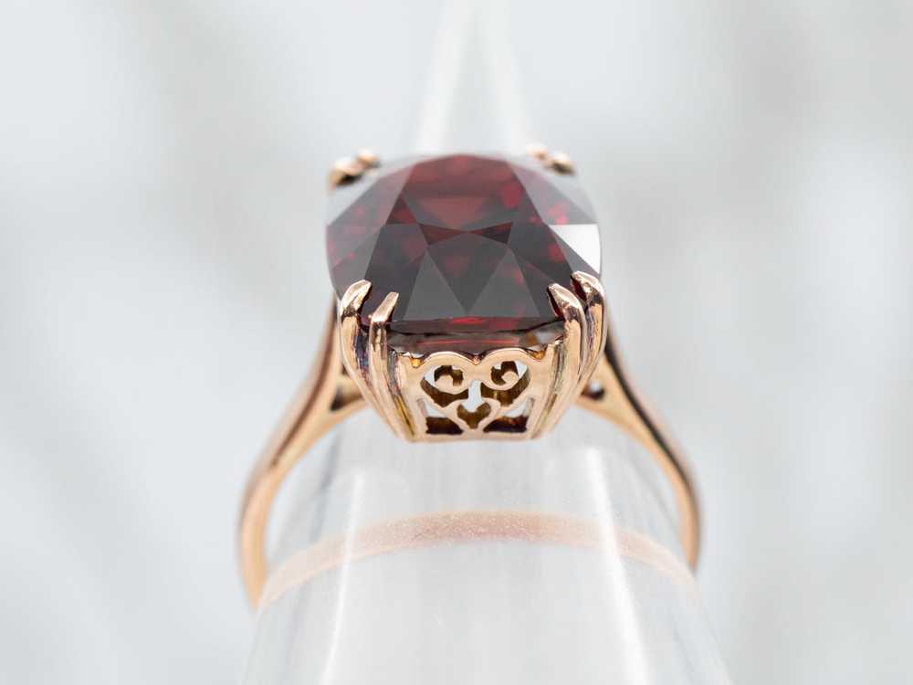 Rose Gold Pyrope Garnet Cocktail Ring - image 3