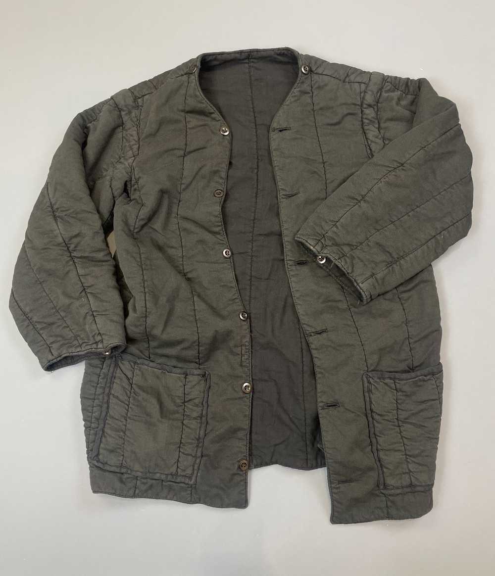 BLACK OVERDYED PARKA CUT THICK QUILTED MILITARY L… - image 1