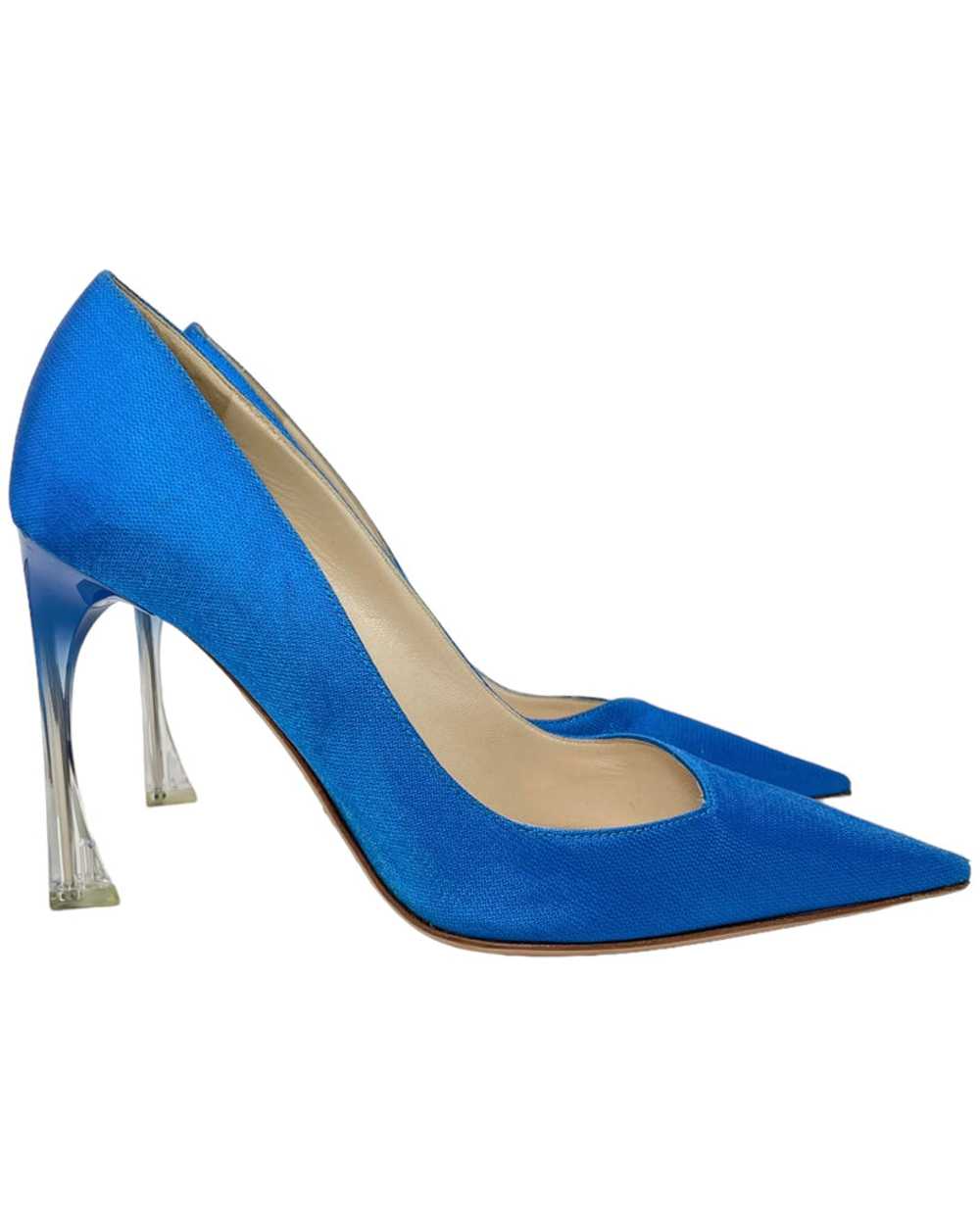 Christian Dior Cobalt 'Songe' Pumps with Lucite H… - image 1