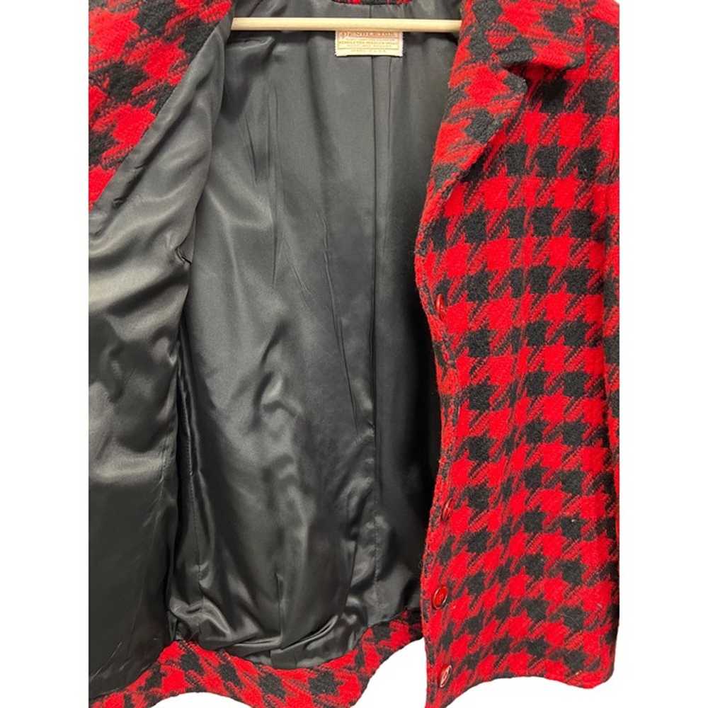 Pendleton Vintage Red and Black Wool Houndstooth … - image 11