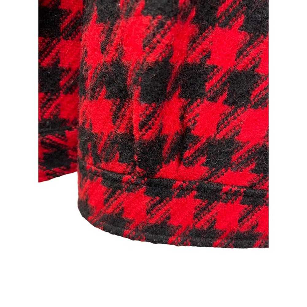 Pendleton Vintage Red and Black Wool Houndstooth … - image 8