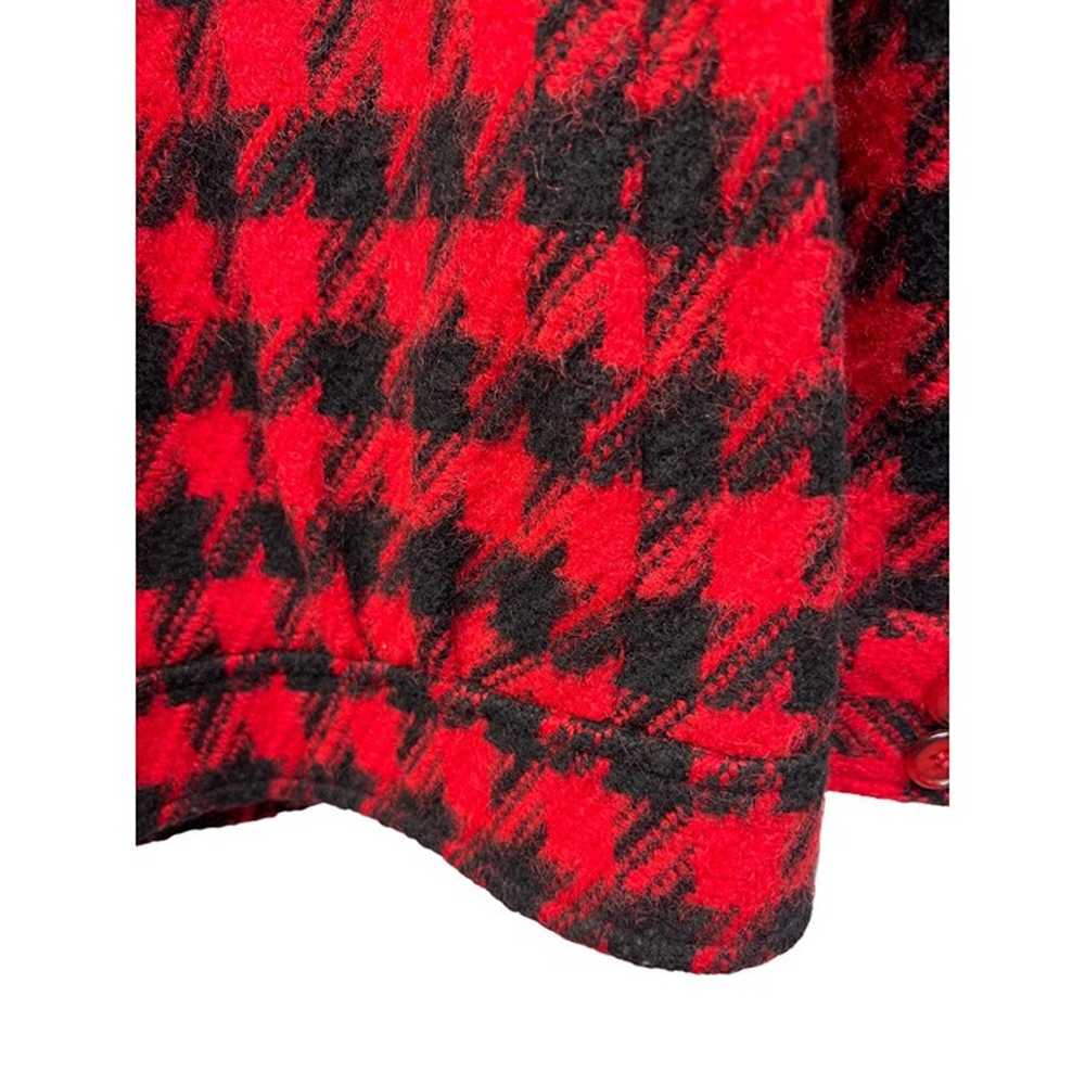 Pendleton Vintage Red and Black Wool Houndstooth … - image 9