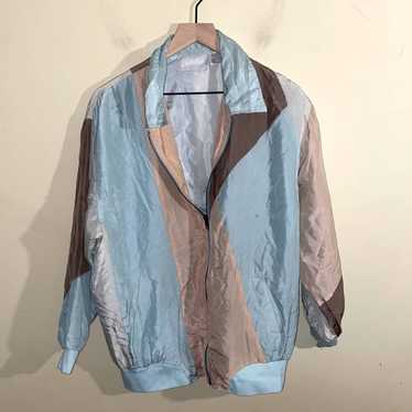 VNTG BLAIR color block silk jacket L