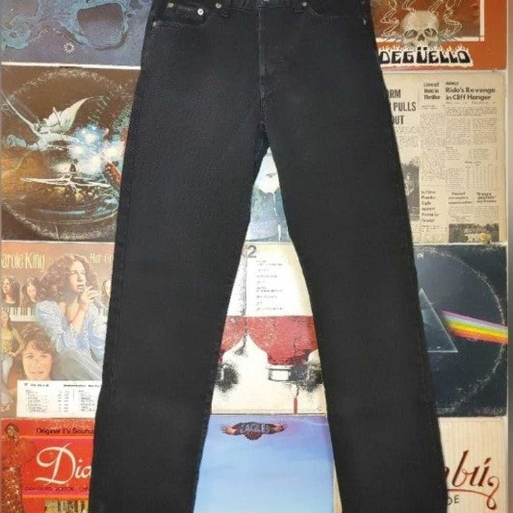 Vintage Calvin Klein all button fly black denim j… - image 1