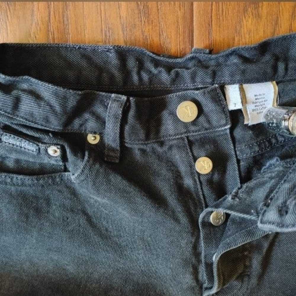 Vintage Calvin Klein all button fly black denim j… - image 4