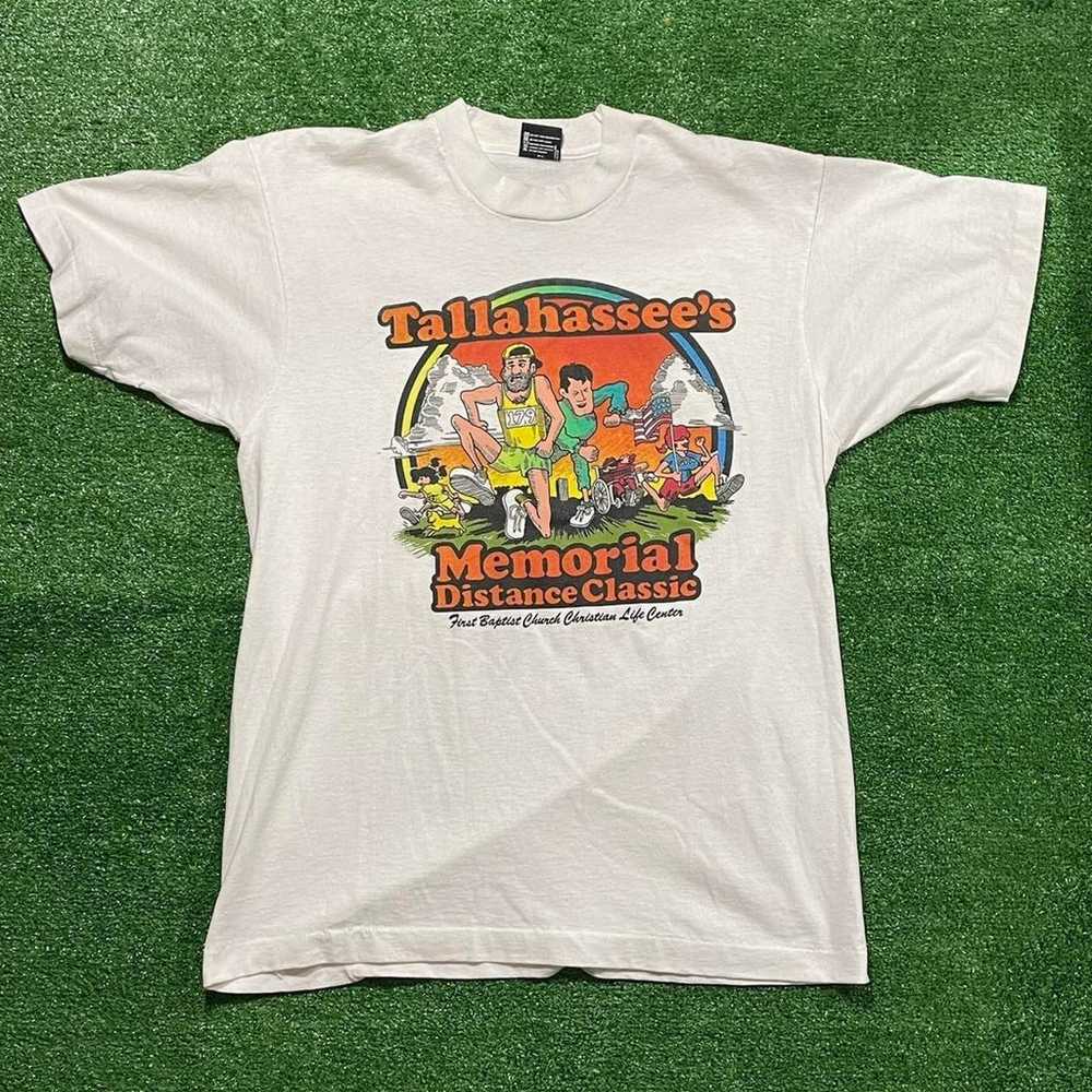 Vintage 90s Tallahasse Memoril Marathon Graphic T… - image 1