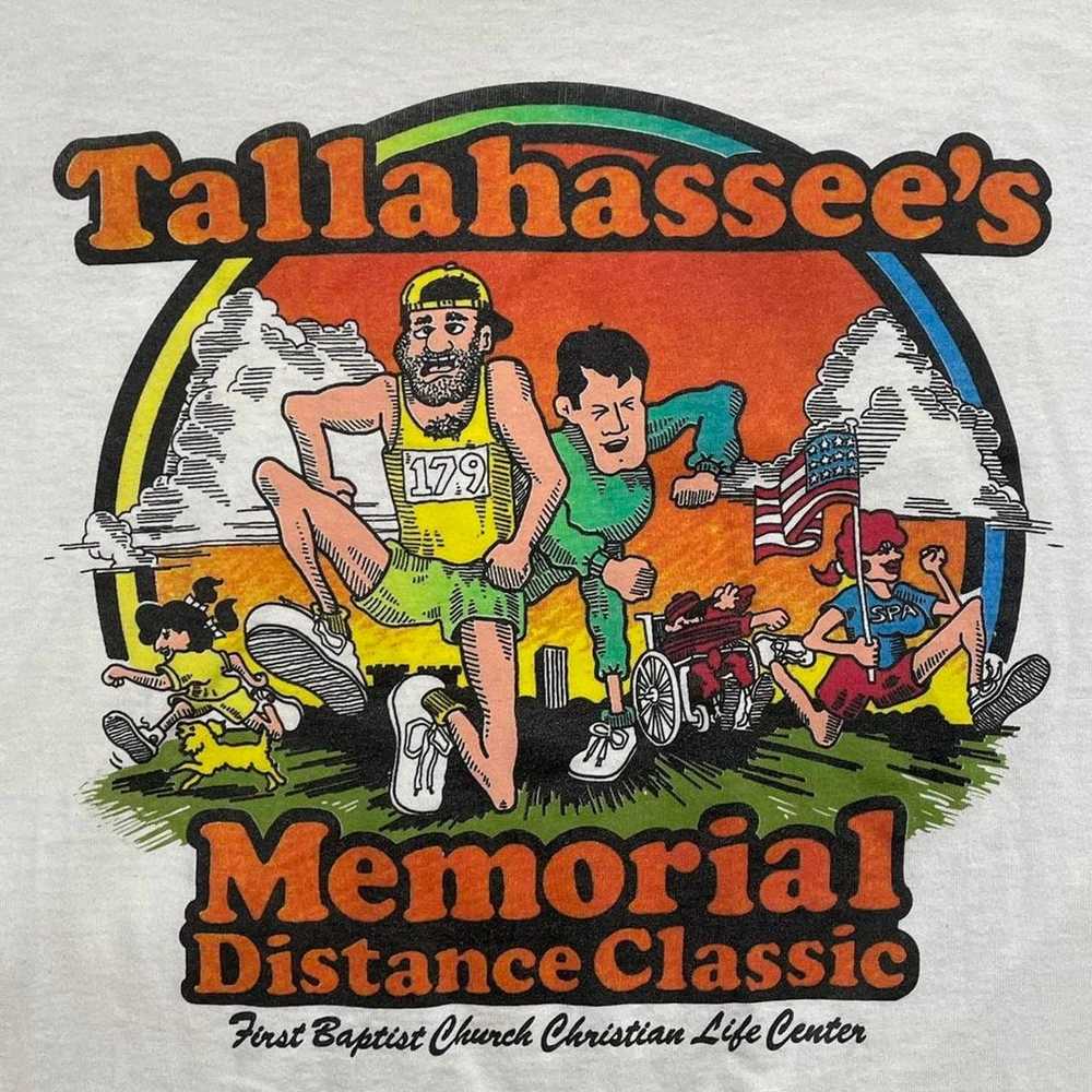 Vintage 90s Tallahasse Memoril Marathon Graphic T… - image 3