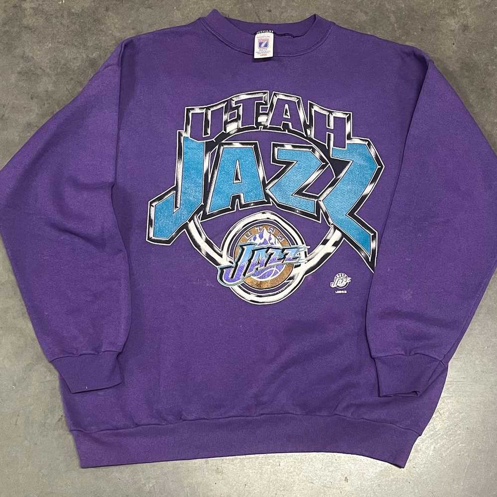 Vintage 1990s Utah Jazz Logo 7 Vintage Crewneck - image 1