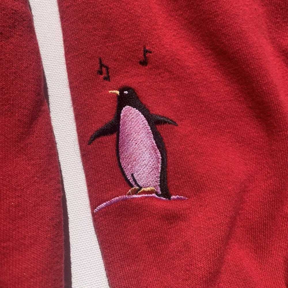 Vintage Embroidered Sweater Penguins Singing "Cho… - image 5