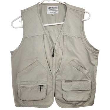 Columbia GRT Utility Fishing Vest Womens Extra Large XL Beige/Tan Full Zip