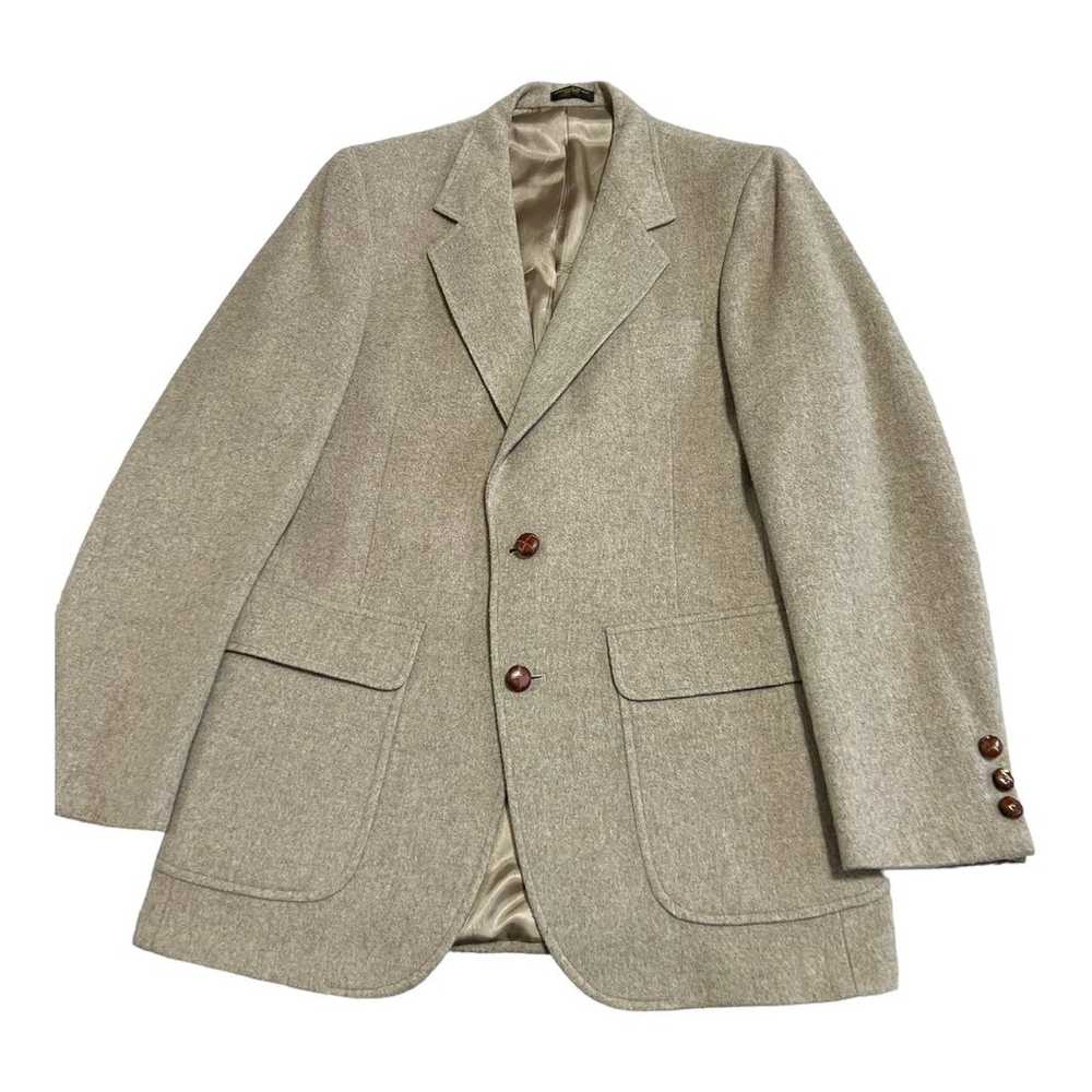 Vintage Tan Wool Fully Lined Man's Blazer, Size M… - image 1