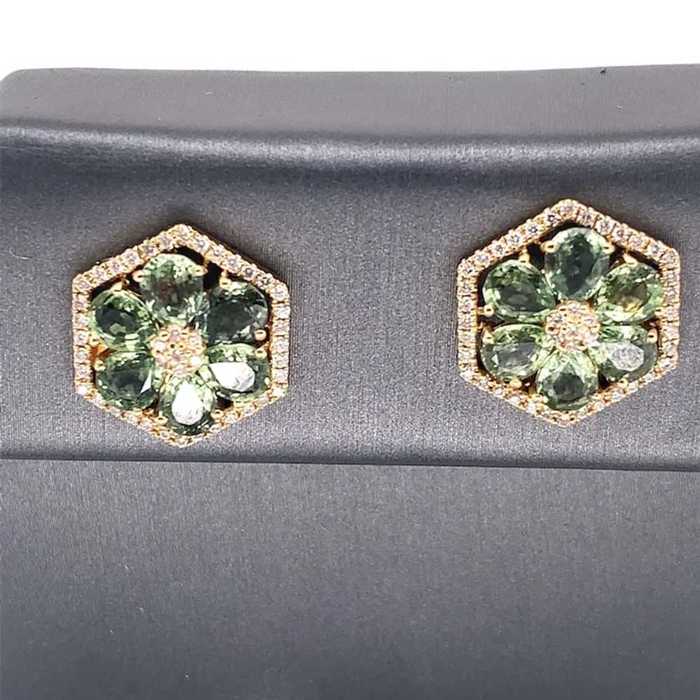 Tourmaline and Diamond Fashion Earrings - image 3