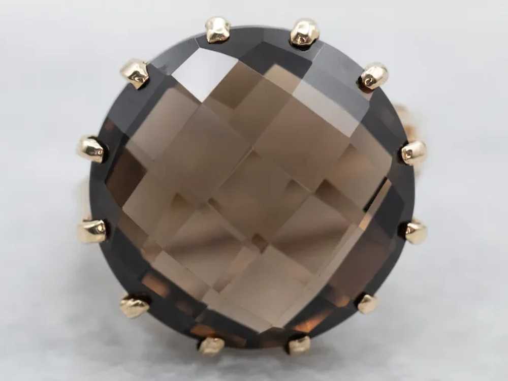 Vintage Smoky Quartz Cocktail Ring - image 2