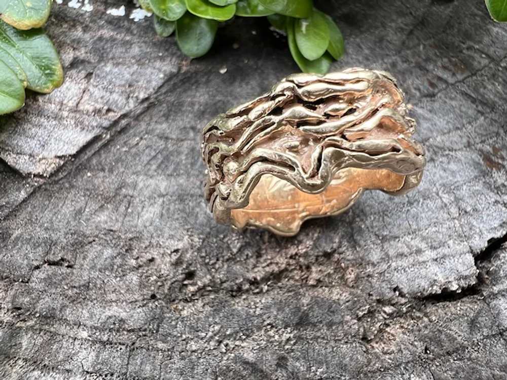 14K Yellow Gold Textured Gold Cigar Band - image 10