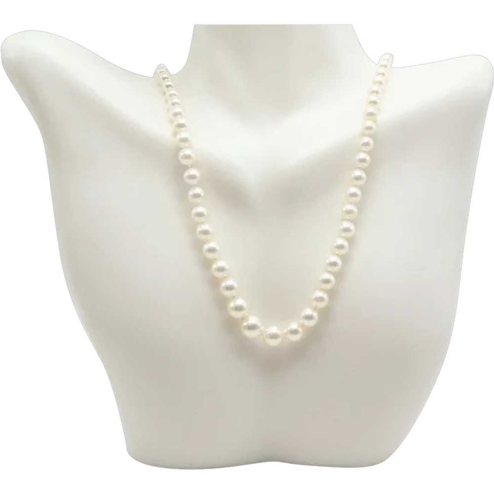 Vintage Graduated Takashima Sterling Silver Pearl… - image 1