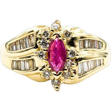 .30ct Ruby & Diamond Ring In Yellow Gold