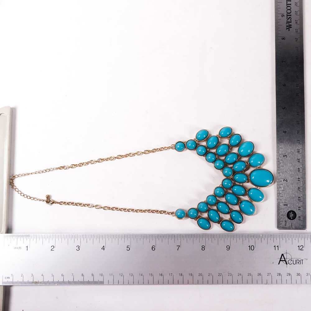 Other 11" Blue Beaded Gold Chain Necklace Choker … - image 5